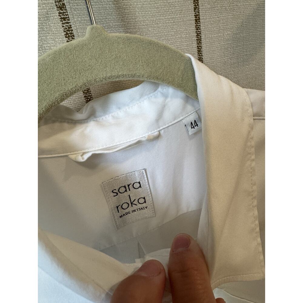 Sara Roka Elenat 85 Midi Wrap Poplin Dress 44 Us Medium Stripe Colorful A Line - Picture 5 of 14